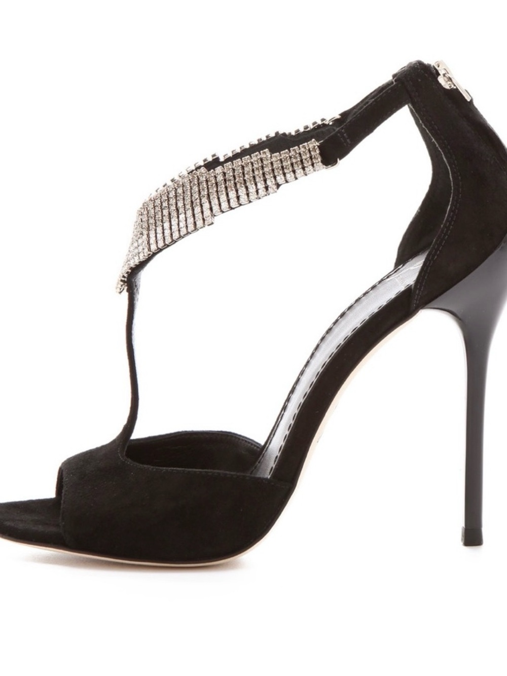 B Brian Atwood crystal heeled sandals